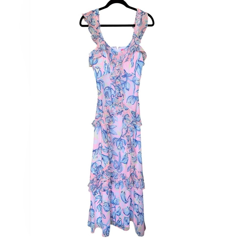 Lilly Pulitzer Riland Ruffle Maxi Dress Size 2 - Picture 2 of 8
